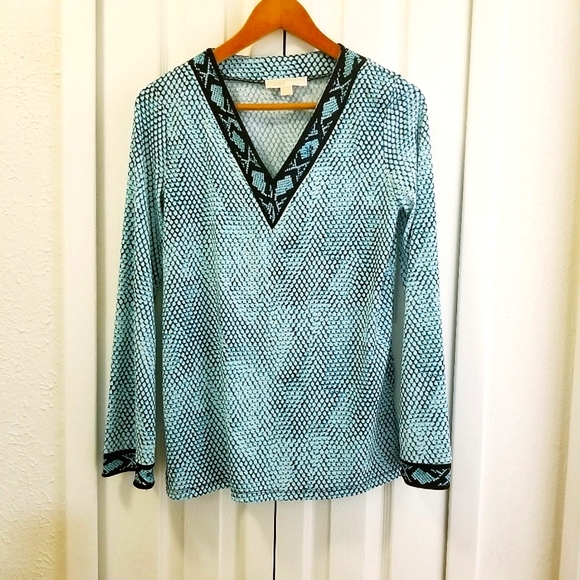 Michael Kors, Snake Print/ Animal Print,,V neck Tunic - Picture 6 of 10